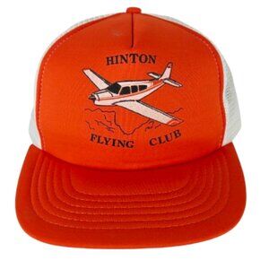 Vintage 80s Hinton Flying Club Trucker Hat Hinton Alberta Aviation Classic Cap